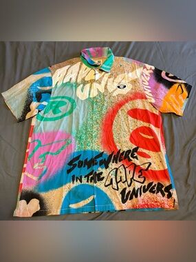 AAPE Size Small BY A BATHING APE Short-Sleeve Shirt Button Up Somewhere Universe